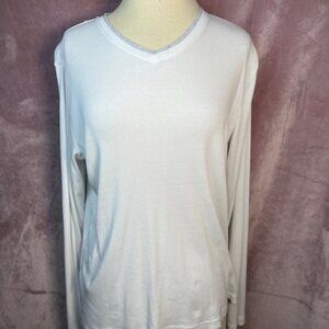 Mens White Calvin Klein Henley Size M